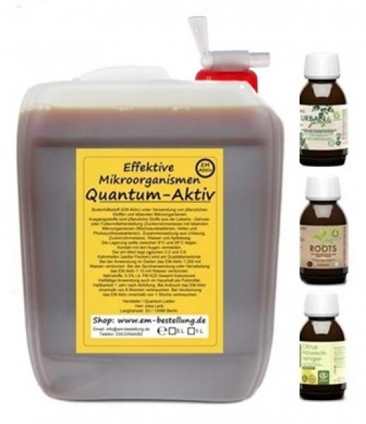 EM Aktiv 5 Liter | Auslaufhahn DIN 45 | 3 Multikraftprodukte je 100ml