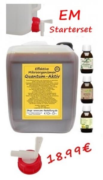 EM Aktiv 5 Liter | Auslaufhahn DIN 45 | 3 Multikraftprodukte je 100ml